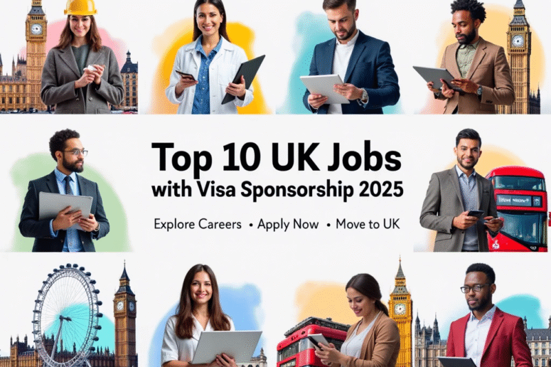 Top 10 UK Jobs with Visa Sponsorship